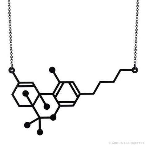 Thc Molecule Tattoo, Molecule Tattoo, Molecule Necklace, Drawing Pin, Mini Tattoo, Classic Chic, Mini Tattoos, Nose Piercing, Delicate Necklace