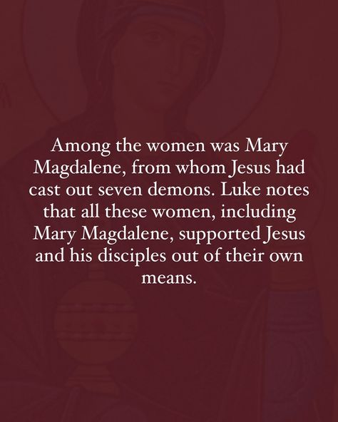 Happy Feast of St. Mary Magdalene! Mary Magdalene, known as the “Apostle to the Apostles,” holds a special place in Christian history. Her humble faith and love for Jesus have made her an enduring symbol of devotion. All four Gospels mention her, and she plays a significant role in Jesus’ ministry, crucifixion, and resurrection. On her feast day, we remember her profound role as the first witness to the resurrection. We also acknowledge her crucial part in spreading the Good News of the Ri... Mary Magdalene And Jesus, Risen Christ, St Mary Magdalene, Happy Feast, Four Gospels, The Apostles, Comforting Bible Verses, Christian History, Christ Is Risen