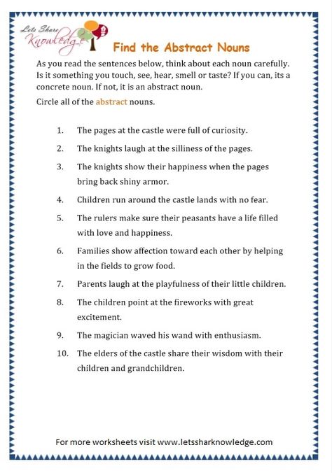 Grade 3 Grammar Topic 1: Abstract Nouns Worksheets – Lets Share Knowledge Abstract Noun Worksheet Grade 3, Abstract Noun Worksheet For Class 4, Concrete And Abstract Nouns Worksheets Grade 4, Noun Worksheet Class 4, Nouns Worksheet Grade 3, Noun Worksheet Grade 3, Abstract Nouns Worksheet, English Honours, Common Nouns Worksheet