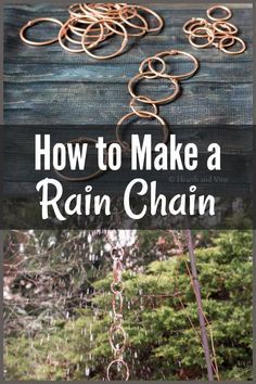 Make A Rain Chain, How To Make A Rain Chain, Rain Chain Diy, Bar Shelf, Diy Wind Chimes, Garden Design Layout, Outdoor Crafts, Garden Crafts Diy, Magic Garden