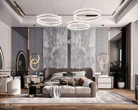 Ｍａｓｔｅｒ　Ｂｅｄｒｏｏｍ on Behance Desain Pantry, Luxe Bedroom, Bedroom Interior Design Luxury, Luxury Bedroom Design, Bed Design Modern, Luxury Bedroom Master, Bedroom Bed Design, Luxury Rooms, Modern Bedroom Design