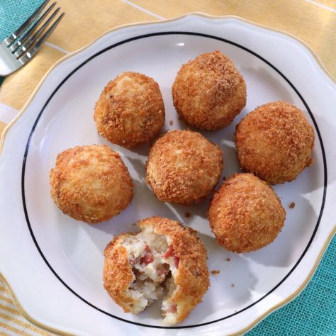 Cheesy Country Ham Grit Balls By Kardea Brown Grit Balls, Best Ham Recipe, Croissant French Toast, Brown Recipe, Country Ham, Food Network Canada, Gruyere Cheese, Ham Recipes, Balls Recipe