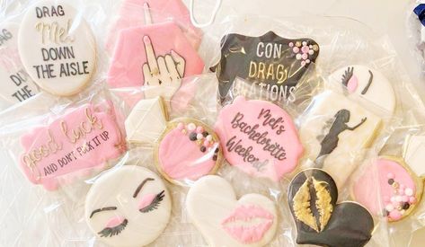 Drag Race Bachelorette Party, Drag Bachelorette Party, Bachelorette Party Cookies, Bachelorette Cookies, Queens Wedding, Bach Party, Ladies Night, Bachelor Party, Hen Party