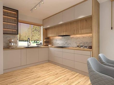 Kitchen Window Design, Minimal Kitchen Design, Simple Kitchen Design, Kitchen Layout Plans, Modern Kitchen Cabinet Design, Modern Kitchen Interiors, Kitchen Interior Design Decor, Kitchen Interior Design Modern, Kitchen Design Plans