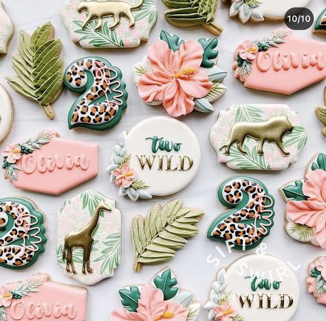 Two Wild Birthday Party Cookies, Safari Birthday Party Cookies, Two Wild Birthday Party Girl Cookies, Born Two Be Wild Balloon Arch, 2 Wild Birthday Cookies, Two Wild Decorated Cookies, Born 2 Be Wild Cookies, Two Wild Birthday Dessert Table, Two Wild Cookies Decorated