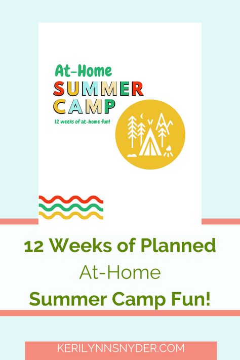 How to Have a Summer Camp at Home - Keri Lynn Snyder Diy Summer Camp, Summer Camp At Home, Outside Activities For Kids, Camp At Home, Grandparents Activities, Weekly Themes, Camping Planning, Fun Summer Crafts, Summer Fun For Kids