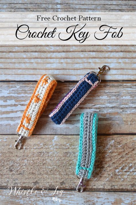 FREE Crochet Pattern: Crochet Key Fob | Keep your keys handy with this useful and fun crochet key fob. The clip make it easy to attach to your keyring. Crochet Key Fob, Creeper Minecraft, Crochet Keychain Pattern, Pola Amigurumi, Easy Crochet Projects, Haken Baby, Crochet Diy, Crochet Keychain, Love Crochet