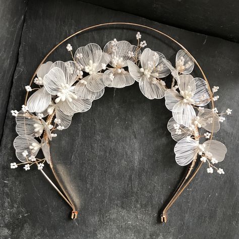 Festival Flower Crown, Wedding Crown Tiara, Handmade Flower Crown, Crown Handmade, Flower Tiara, Headband White, Halo Crown, Handmade Headband, Halo Headband