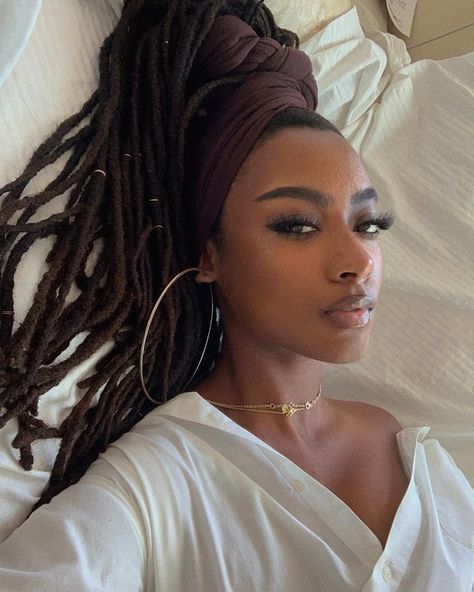 Aliya Will on Instagram: “medusa” Ethereal Beauty Aesthetic, Women References, Beautiful Chocolate, Black Queens, Zoe Saldana, Dreadlock Hairstyles, Afro Hair, Hair Wraps, 4c Hairstyles