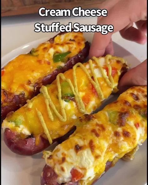 Cream Cheese Stuffed Sausage, Cheese Stuffed Sausage, Stuffed Sausage, Desayuno Keto, Sausage Links, Air Fryer Dinner Recipes, Cheese Stuffed, Bariatric Recipes, Keto Recipes Dinner