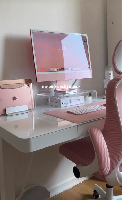 Pink Home Offices, Shop Desk, Study Desk Decor, Learn And Play, Cozy Home Office, Timeless Home, Psychology Student, Office Room Decor, Pinterest Room Decor