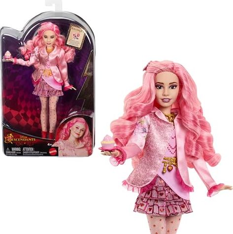 Mattel Disney Descendants: The Rise of Red Fashion Doll & Accessory - Bridget, Young Queen of Hearts with Movie-Inspired Clothes & Cupcake Kuromi Room, Disney Descendants Dolls, Blazer Rose, Cupcake Accessories, Descendants 4, Rose Gown, Red Dolls, Disney Descendants, Heart Fashion