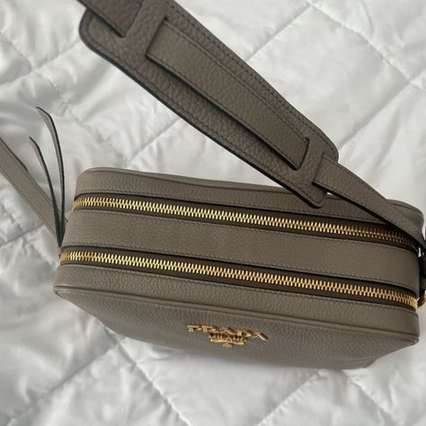 Brand New With Tags Prada double zip Camera Bag Vitello Phenix medium Prada Double Zip Camera Bag, Prada Camera Bag, Designer Things, Prada Milano, Prada Handbag, Prada Model, Prada Handbags, Prada Bag, Storage And Organization