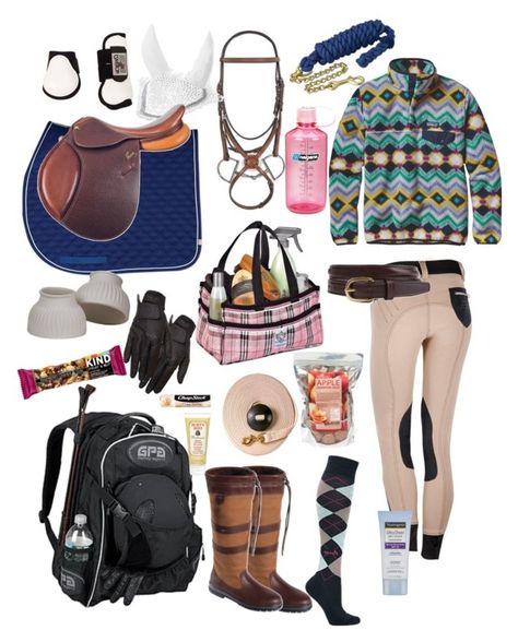 "Equestrian essentials" by mcl288 on Polyvore featuring Patagonia, Coolmax, DUBARRY, Nalgene, Chapstick, Burt's Bees and Neutrogena Equestrian Bag Essentials, Horse Rider Outfit, Equestrian Essentials, Rider Outfit, Preppy Equestrian, Riding Bag, English Tack, Horse Riding Outfit, Horse Ideas