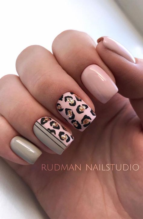 5. Pink Leopard Nails I can’t tell you how much I love neutral nude nails but I also love to try out bright summer... French Manicure Gel, Gel French Manicure, Square Nail Designs, Colorful Nail, Smink Inspiration, Short Square Nails, Leopard Nails, Makijaż Smokey Eye, Animal Print Nails