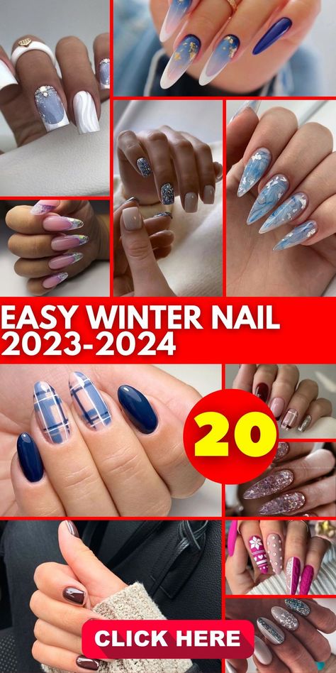 For the trendy winter of 2023-2024, explore the world of easy winter nail designs. These simple but striking nail art ideas are perfect for beginners and can be applied to short acrylic or gel nails. Whether you want to sport elegant blue designs or artistic creations that reflect the spirit of the season, there's a winter design for you. Stay fashionable this winter with these easy nail designs that will keep your nails looking trendy and fabulous. Easy Winter Nail Designs, Winter Wonderland Nails, Acrylic Or Gel Nails, Sport Elegant, Wonderland Nails, Winter Nail Ideas, Easy Nail Designs, Short Gel Nails, Nail Pops