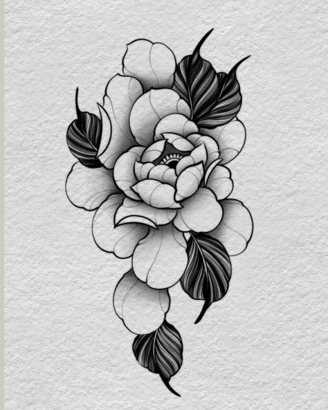 Projetos disponíveis para tatuar comigo em Laranjeiras ou Campo Grande - RJ. Todos com desconto de até 30%! Interessades entrem em contato pelo WhatsApp (21998640408 ou link da bio) ou por direct! Peony Design Tattoo, Black Flower Tattoo Design, Black Gray Tattoo Design, Blacked Out Floral Tattoo, Floral Flash Tattoo, Flowers Drawing Tattoo, Floral Black Work Tattoo, Neo Traditional Peony Tattoo Black, Blackwork Peony Tattoo