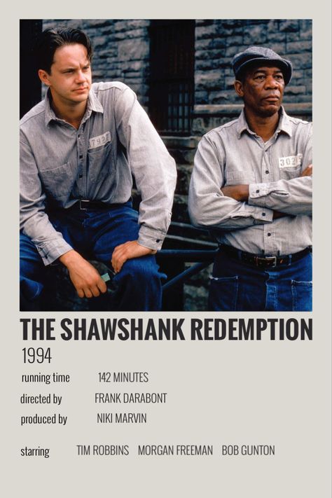 Shawshank Redemption Poster, Minimalist Polaroid Poster, Tim Robbins, Classic Films Posters, Not Musik, Iconic Movie Posters, The Shawshank Redemption, Movie Card, Film Posters Minimalist