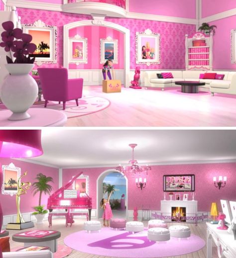 Barbie Dream House Cartoon, Barbie Dream House Living Room, Barbie Dream House Inside, Barbie Dream House Room, Barbie Life In The Dream House Layout, Barbie Dream House Bedroom, Barbie Dream House Interior, Barbie House Layout, Barbie Life In The Dreamhouse House