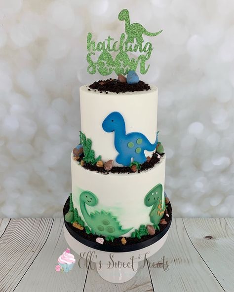 Hatching Soon Cake Topper, Hatching Soon Cake, Baby Shower Dinosaur Cake, Dino Baby Shower Cake, Dinosaur Baby Shower Cake, Hatching Soon Baby Shower Ideas, Baby Shower Dinosaur Theme Target, Hatching Soon Dinosaur Baby Shower Ideas, Dinosaur Cakes For Boys