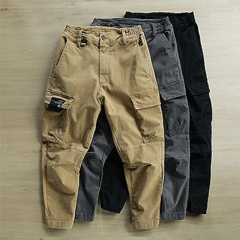 Cheap Cargo Pants, Camping Pants, Men Sport Pants, Casual Cargo Pants, Style Sportif, Pants Elastic Waist, Style Cargo, Streetwear Men, Classic Jacket