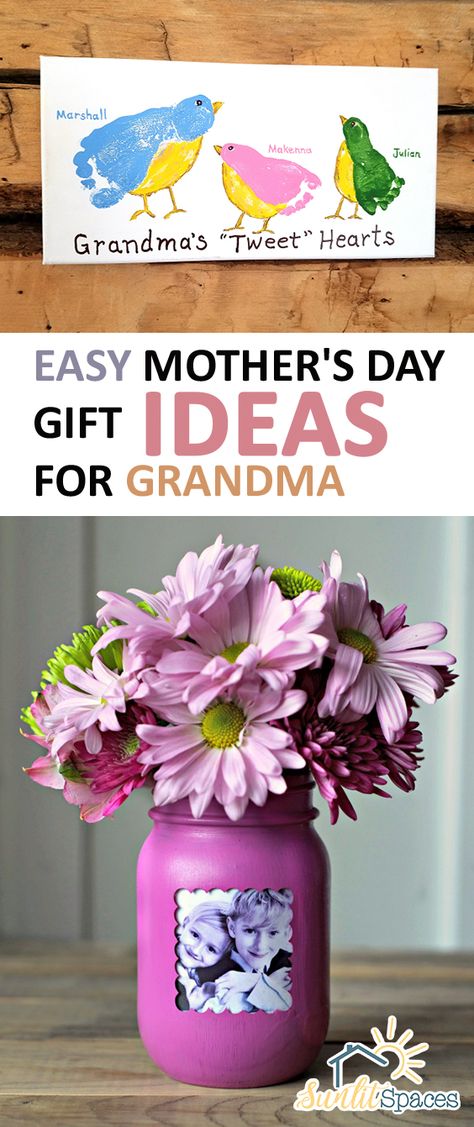 Easy Mother’s Day Gift Ideas for Grandma Gift Ideas For Grandma, Grandma Diy, Diy Gifts For Grandma, Diy Mother's Day Crafts, Homemade Mothers Day Gifts, Grandmas Mothers Day Gifts, Diy Gifts For Mom, Design Mandala, Diy Gifts For Kids