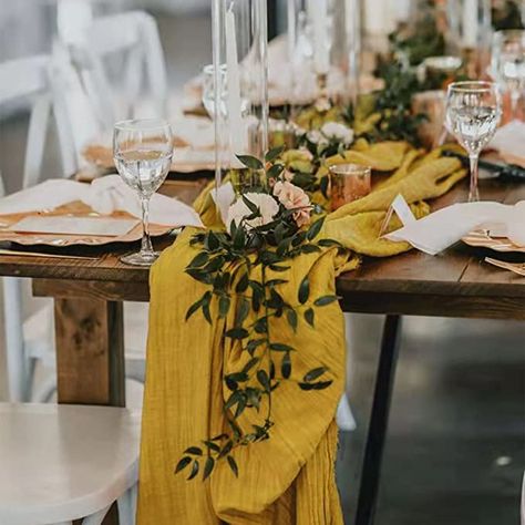 Gold Table Runner, Wedding Welcome Table, Gauze Table Runner, Party Cake Table, Cheesecloth Table Runner, Gold Table Runners, Wedding Runner, Rustic Table Runners, Boho Table Runner