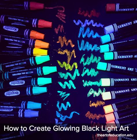 Black Light Art, Art Conference, Education University, Glow Paint, Glowing Art, Art Curriculum, 3d Origami, Middle School Art, Camping Art