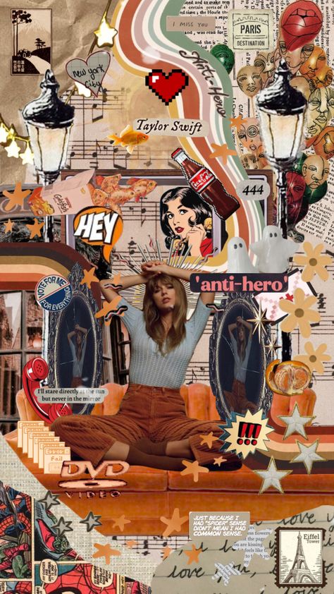 Anti Hero Aesthetic Outfits, Taylor Swift Antihero Aesthetic, Antihero Ghosts Taylor Swift, Antihero Aesthetic Taylor Swift, Midnights Taylor Swift Aesthetic Anti Hero, Anti Hero Aesthetic, Taylor Swift Aesthetic Collage Wallpaper, Hero Aesthetic, Taylor Swift Midnights Collage Wallpaper