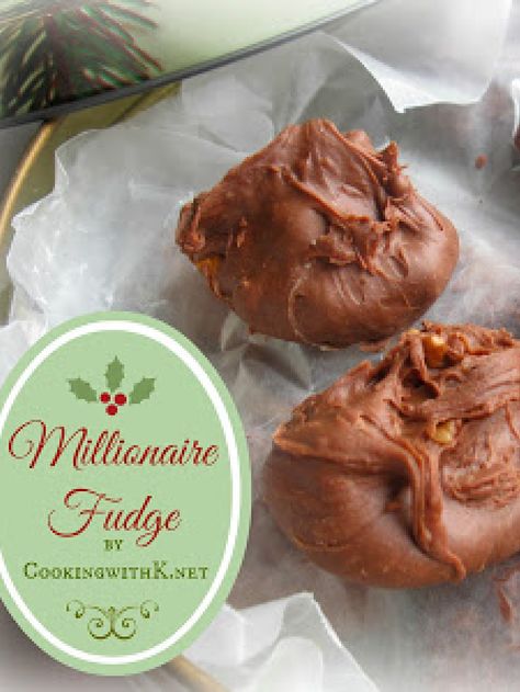 Millionaire Fudge Millionaire Fudge Recipe, Millionaire Candy Recipe, Millionaire Candy, Millionaire Fudge, Millionaire Bars, Mamie Eisenhower, Christmas Candies, Pumpkin Pie Bars, Candy Popcorn