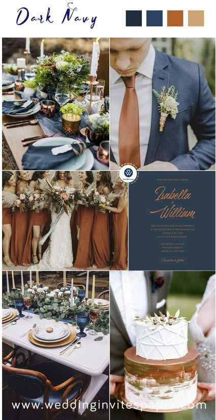 Navy Wedding Colors Fall, Navy Blue Wedding Invites, Wedding Colors Navy, Blue Wedding Invites, September Wedding Colors, Blue Fall Wedding, Amber Wedding, Navy Wedding Colors, Fall Wedding Color Schemes