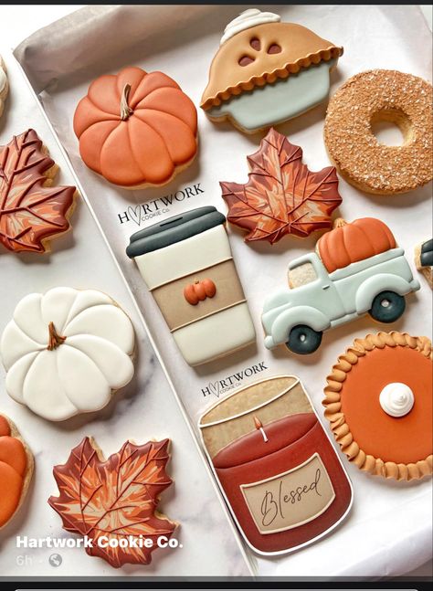 Turkey Sugar Cookies, Thanksgiving Cookies Decorated, Fall Sugar Cookies, Fall Decorated Cookies, Autumn Cookies, Cookie Decorating Supplies, Cookies Fall, Dessert Original, Fall Market