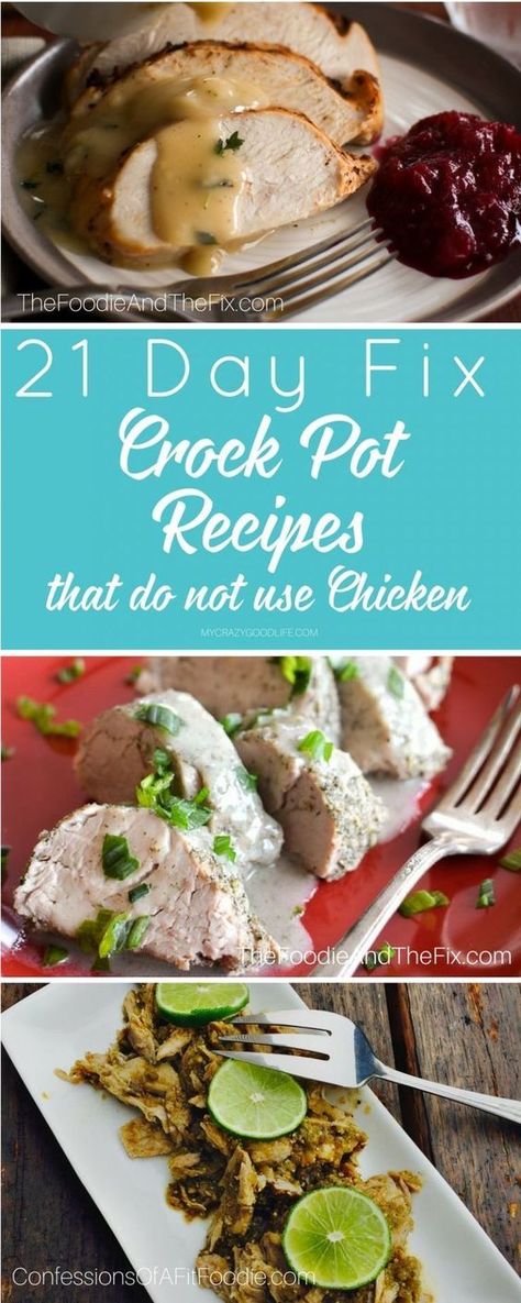 Not all healthy recipes have to use chicken...Don't believe me? Check out these 21 Day Fix Crock Pot Recipes NOT Using Chicken! Chicken Crock Pot Recipes, 21 Day Fix Chicken, Chicken Crock Pot, 21 Day Fix Diet, 21 Day Fix Meal Plan, Pot Recipes Healthy, Crock Pots, Beachbody Recipes, Crock Pot Recipes