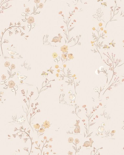 Decor Baby Girl Nursery Floral Wallpaper, Loomwell Wallpaper, Pink Nursery Wallpaper, Cottage Core Wallpaper, Cypress House, Core Wallpaper, Convertible Cribs, Floral Wallpaper Nursery, Girls Nursery Floral