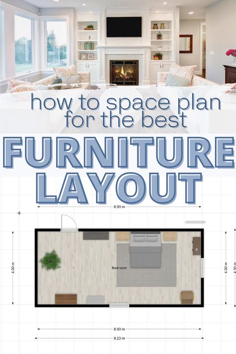 Big Living Room Layout, How To Arrange Furniture, Living Room And Bedroom Combo, Small House Furniture, Long Narrow Living Room, Arrange Furniture, Family Room Layout, Dining Room Layout, Rectangular Living Rooms