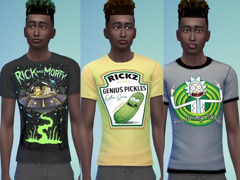 darlingNikki<3's Rick and Morty graphic tees Sims 4 Men Clothing, Sims 4 Male Clothes, Sims 4 Piercings, Sims 4 Challenges, Male Tops, The Sims 4 Packs, Male Clothes, Sims Four, Sims 4 Clothing