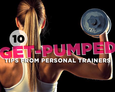 10 Get-Pumped Tips from Personal Trainers Personal Training Quotes, Personal Trainer Quotes, Trainer Quotes, Ways To Stay Motivated, Personal Fitness Trainer, Physical Training, Womens Health Magazine, Fitness Program, Workout Moves