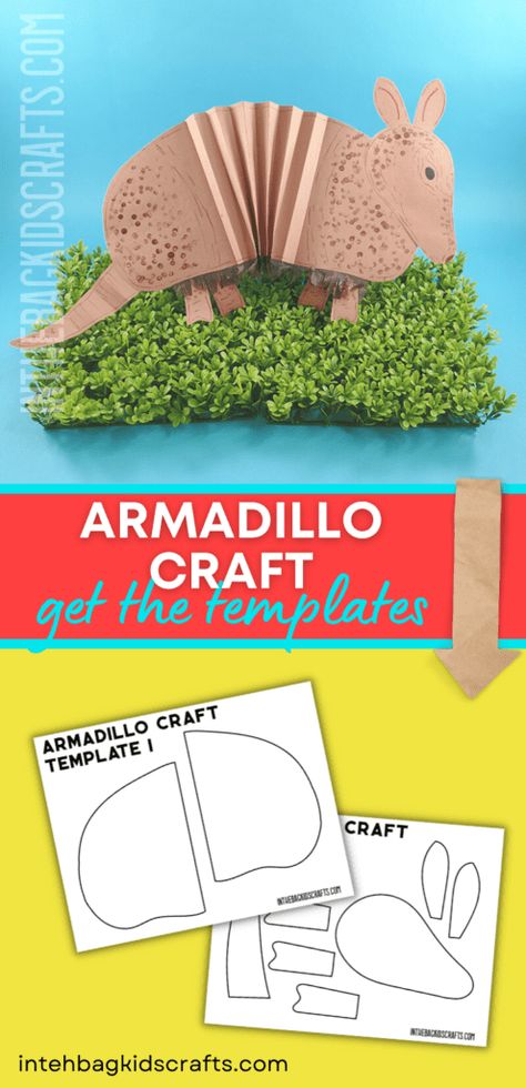 Animal Craft For Kids armadillo Armadillo Craft, Desert Animals Activities, Desert Animal Art, Rodeo Crafts, Wild West Activities, Wild West Crafts, Desert Crafts, Armadillo Art, Paper Animal Crafts