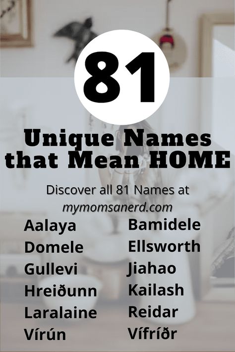 Get comfy and cozy with these familiar names that mean home. Great for boys, girls, pets, and more. Sanskrit Names For House, Names That Mean Beautiful, Norse Names, Award Names, Sanskrit Names, Feminine Names, Sanskrit Language, Rare Names, Nerdy Baby