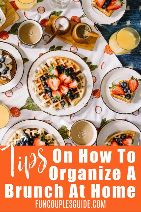 Do you want to host a brunch at home?   I have included ideas tips on how to organize and pull together a brunch at home.  I have included tips on creating a menu and a list of menu items that are easy to make.  Hosting your first brunch is easy after you read these tips and tricks to hosting a brunch at home. #hostingbrunchathome #hostingbrunchmenu #hostingbrunchideas Yummy Appetizers Parties, Brunch At Home, Hosting Brunch, Bite Size Snacks, Girls Brunch, Brunch Cocktails, Mothers Day Brunch, Christmas Brunch, Tasty Bites