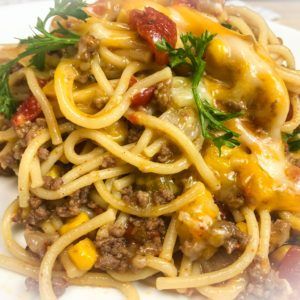 Taco Spaghetti One Pot Meal – Catherine's Plates Catherine's Plates, One Pot Spaghetti, Taco Spaghetti, Crockpot White Chicken Chili, Spaghetti Casserole, One Pot Meal, Ground Beef Casserole, Beef And Noodles, Beef Casserole