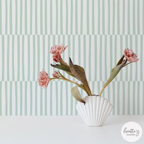 Minimal Mint Green Stripe Wallpaper Removable Wallpaper and - Etsy Australia Green Stripe Wallpaper, Polka Dot Wallpaper, Mint Green Wallpaper, Dot Wallpaper, Eclectic Wallpaper, Playroom Wallpaper, Mint Wallpaper, Forest Mural, Wallpaper Interior Design