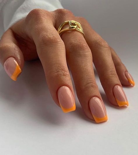 Orange Acrylic Nails, Smink Inspiration, Simple Acrylic Nails, Cute Gel Nails, Shellac Nails, Summer Acrylic Nails, Minimalist Nails, Pretty Acrylic Nails, Chic Nails