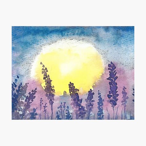 Get my art printed on awesome products. Support me at Redbubble #RBandME: https://www.redbubble.com/i/photographic-print/Lavender-Sunset-watercolor-fine-art-painting-by-RLiner/57202358.6Q0TX?asc=u Lavender Sunset, Journal Banner, Sunset Watercolor, Sun Drawing, Watercolor Fine Art, Bullet Journal Banner, Watercolor Sunset, Bullet Journal Design Ideas, Water Colors