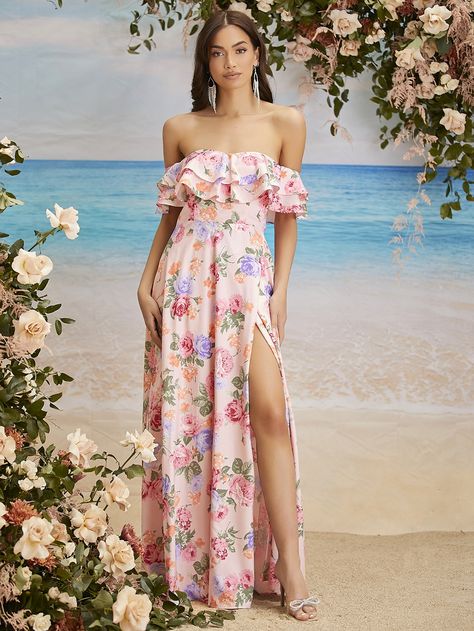 Off shoulder floral dress