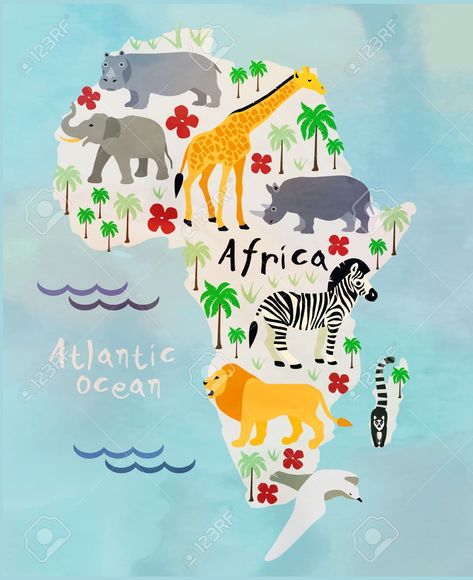 South Africa Facts, Continents Activities, Africa Drawing, South Africa Map, Africa Painting, Africa Art Design, Geography For Kids, Safari Art, African Women Art