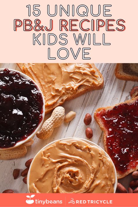 PB&J recipes your kids will love. Recipes With Peanut Butter, Peanut Butter Jelly Recipes, Recipes Kids Will Love, Pb And J, Chocolate Covered Katie, Banana Waffles, Waffle Sandwich, Swirled Bread, Bite Size Desserts