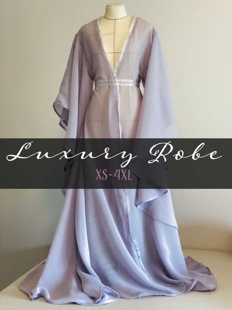 Luxury Robe Sewing Pattern | very easy sewing pattern| Sexy Valentine's Day Robe | Sizes XS - 4XL | Digital Pattern Luxury Robes, Printable Sewing Patterns, Sewing Projects Clothes, Kleidung Diy, Easy Sewing Patterns, Diy Sewing Clothes, Sewing Pattern Sizes, Diy Couture, Clothing Hacks