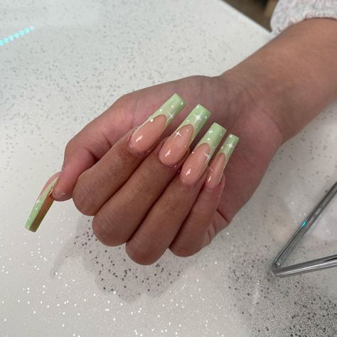 Nails by alondra 🕊 on Instagram: “Mint Galaxy #nailtech #sanjacintonails #hemetnails #menifeenails #temeculanails #nailsofinstagram #explorepage #morenovalleynails…” Acrylic Nails With Initial, Brown Acrylic Nails, Green Acrylic Nails, Long Acrylic Nails Coffin, Acrylic Nails Coffin, Pretty Green, Long Acrylic Nails, Nail Tech, Coffin Nails