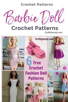 Patterns For Clothes, Barbie Crochet Gown, Hekel Patrone, Crochet Barbie Patterns, Crochet Doll Clothes Free Pattern, Barbie Crafts, Barbie Things, Crochet Doll Clothes Patterns, Free Barbie